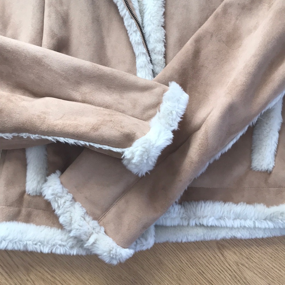 Skea suede coat with faux fur lining - Picture 4 of 5